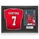 Eric Cantona Signed Manchester United 2024-25 Football Shirt. Icon Frame