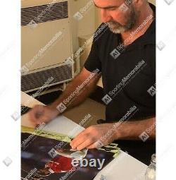 Eric Cantona Signed Manchester United Photo Knee Down Celebration Black Pen