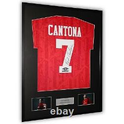 Eric Cantona Signed Manchester United Shirt Framed Rare 7 autographed with COA