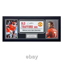 Eric Cantona Signed Manchester United Street Sign. Framed