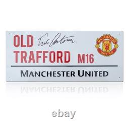 Eric Cantona Signed Manchester United Street Sign. Framed