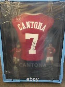 Eric cantona signed and 3D framed manchester united shirt coa ronaldo beckham