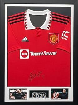 Erik ten Hag Signed & Framed Manchester United F. C. Shirt AFTAL COA