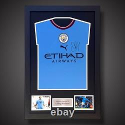 Erling Haaland Hand Signed And Framed Manchester City Shirt With Coa £325