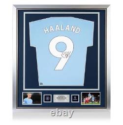 Erling Haaland Official UEFA Champions League Back Signed and Framed Manchester