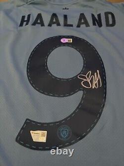 Erling Haaland Signed Manchester City Shirt 2022-23 Home Champions League Patch