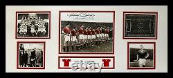 FRAMED HARRY GREGG SIGNED MANCHESTER UNITED 30x12 PHOTO BUSBY BABES MUNICH 1958