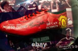 Football Boot Signed by Bryan Robson Manchester United with COA