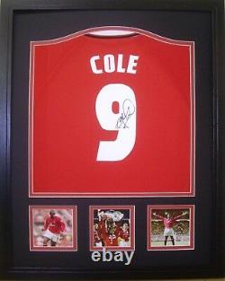 Framed Andy Cole Signed Manchester United Champions League 1999 Shirt See Proof