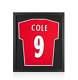 Framed Andy Cole Signed Manchester United Shirt Home, 1999 Compact