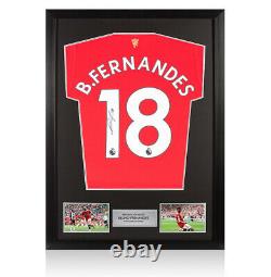 Framed Bruno Fernandes Signed Manchester United Shirt 2021-2022, Number 18