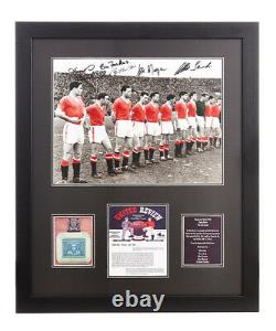 Framed Busby Babes Signed Manchester United 58 Photograph Charlton Gregg Foulkes