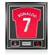 Framed Cristiano Ronaldo Signed Manchester United Shirt Home, 2019-2020, Numbe