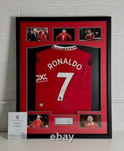 Framed, Cristiano Ronaldo Signed Manchester United Shirt With MUFC Club COA CR7