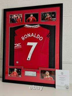 Framed, Cristiano Ronaldo Signed Manchester United Shirt With MUFC Club COA CR7