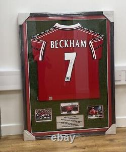 Framed David Beckham Signed Manchester United Shirt 1998-1999, Home, Number 7