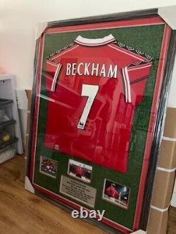 Framed David Beckham Signed Manchester United Shirt 1998-1999, Home, Number 7
