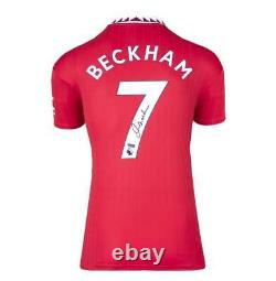 Framed David Beckham Signed Manchester United Shirt Home, 2022-23 Premium
