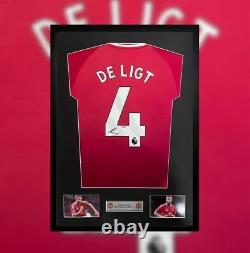 Framed De Ligt Signed Shirt Manchester United Home 24/25 COA