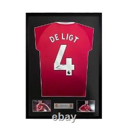 Framed De Ligt Signed Shirt Manchester United Home 24/25 COA