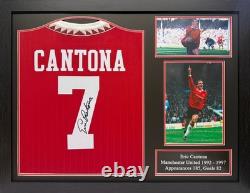 Framed Eric Cantona Manchester United Signed Football Shirt With Proof Coa