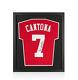 Framed Eric Cantona Signed Manchester United Shirt 2019-2020, Number 7 Compa