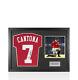 Framed Eric Cantona Signed Manchester United Shirt, 2019-2020 Panoramic Compac