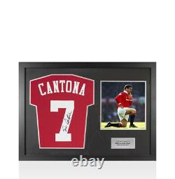Framed Eric Cantona Signed Manchester United Shirt, 2019-2020 Panoramic Compac