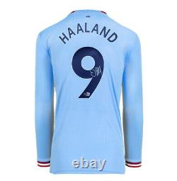 Framed Erling Haaland Signed Manchester City Shirt 2022-23, Number 9 Premium