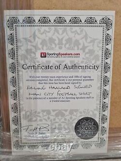 Framed Erling Haaland Signed Manchester City Shirt 2022-23 Premium