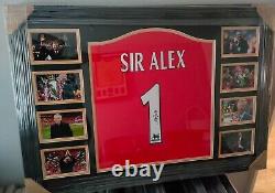 Framed Hand Signed Manchester United Name & Numbered Shirt 1 Sir Alex Ferguson