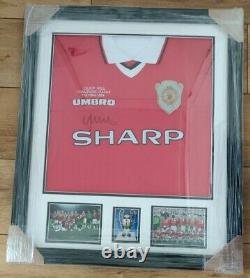 Framed Hand Signed Nicky Butt 1999 Manchester United Champions League Shirt