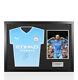Framed Jack Grealish Signed Manchester City Shirt 2021-2022, Home Panoramic