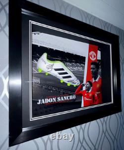 Framed Jadon Sancho Signed Manchester United Man Utd Boot