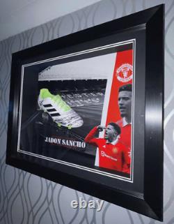 Framed Jadon Sancho Signed Manchester United Man Utd Boot