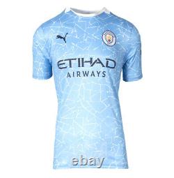 Framed Kevin De Bruyne Signed Manchester City Shirt 2020-2021, Number 17