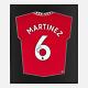 Framed Lisandro Martinez Signed Manchester United Shirt Home 2022-23 Mini