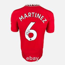Framed Lisandro Martinez Signed Manchester United Shirt Home 2022-23 Mini