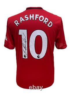 Framed Marcus Rashford Signed Manchester United Football 2020 Shirt Proof & Coa
