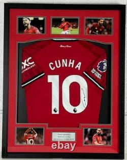 Framed, Matheus Cunha Hand Signed Manchester United 25/26 Home Shirt + COA