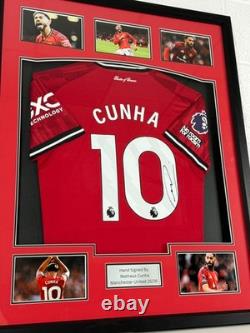 Framed, Matheus Cunha Hand Signed Manchester United 25/26 Home Shirt + COA