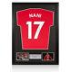 Framed Nani Signed Manchester United Shirt 2019-2020, Number 17 Autograph