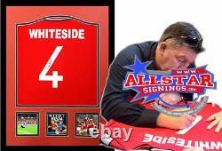 Framed Norman Whiteside Signed Manchester United 1985 Football Shirt Coa Proof