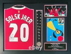 Framed Ole Gunnar Solskjaer Signed Manchester United Shirt See Proof + Coa