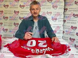 Framed Ole Gunnar Solskjaer Signed Manchester United Shirt See Proof + Coa