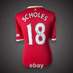 Framed Paul Scholes Hand Signed Manchester United Football Shirt With COA £259