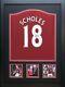 Framed Paul Scholes Signed Manchester United 18 Football Shirt See Proof & Coa