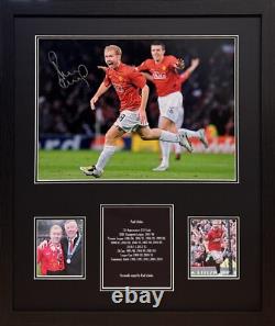 Framed Paul Scholes Signed Manchester United Champions League Photo See Proof Framed Paul Scholes Signed Manchester United Champions League Photo See Proof
