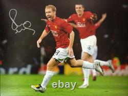 Framed Paul Scholes Signed Manchester United Champions League Photo See Proof Framed Paul Scholes Signed Manchester United Champions League Photo See Proof