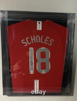 Framed Paul Scholes Signed Manchester United Shirt 2008 Final Classic